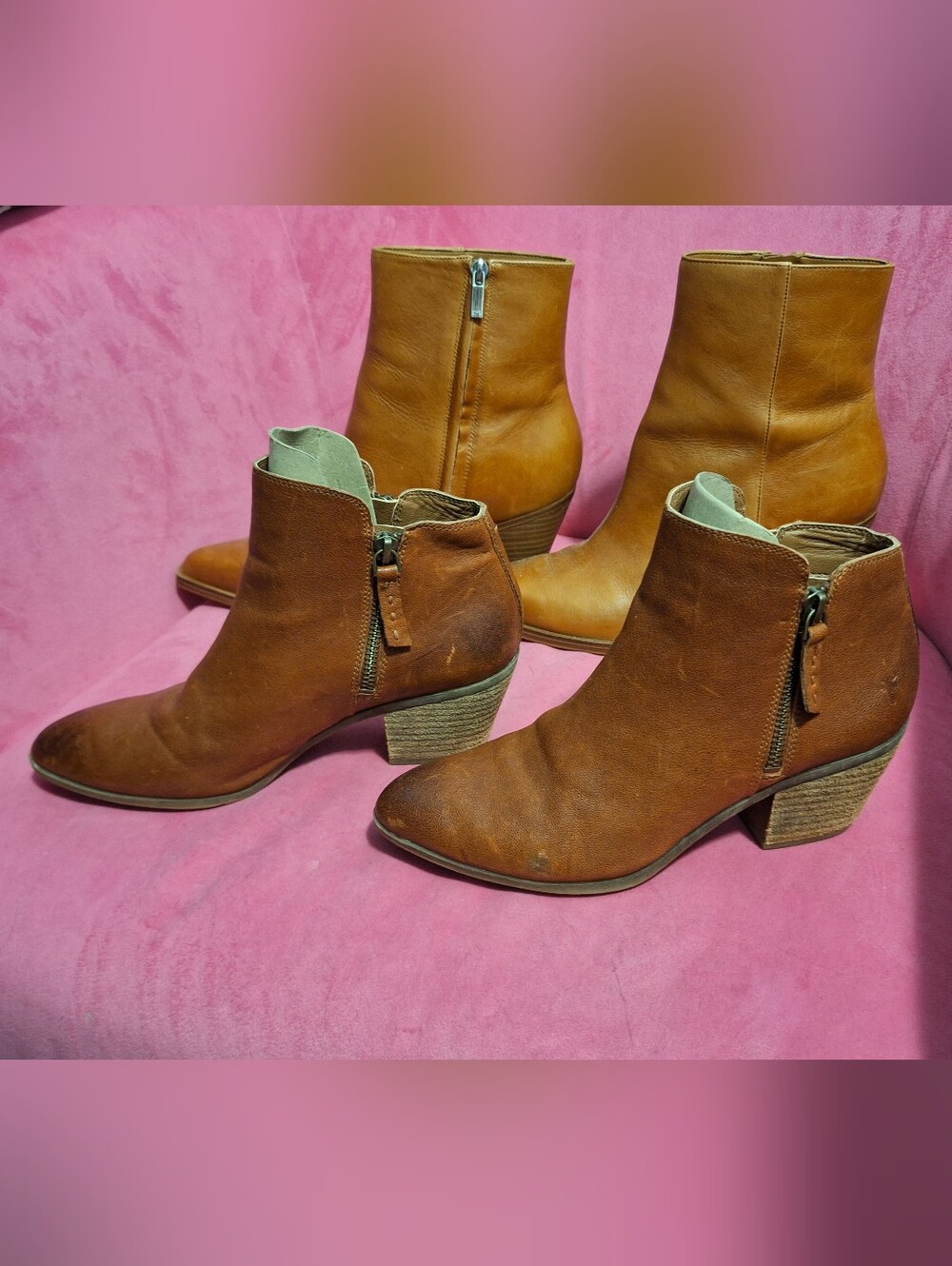 2 Pairs Designer Leather Ankle Boots